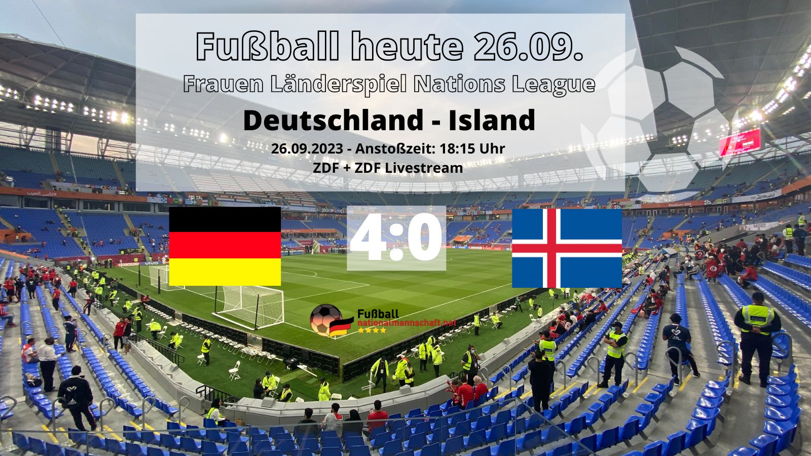 Frauenfußball heute Ergebnis * ZDF live Länderspiel 4:0 Deutschland gegen Island