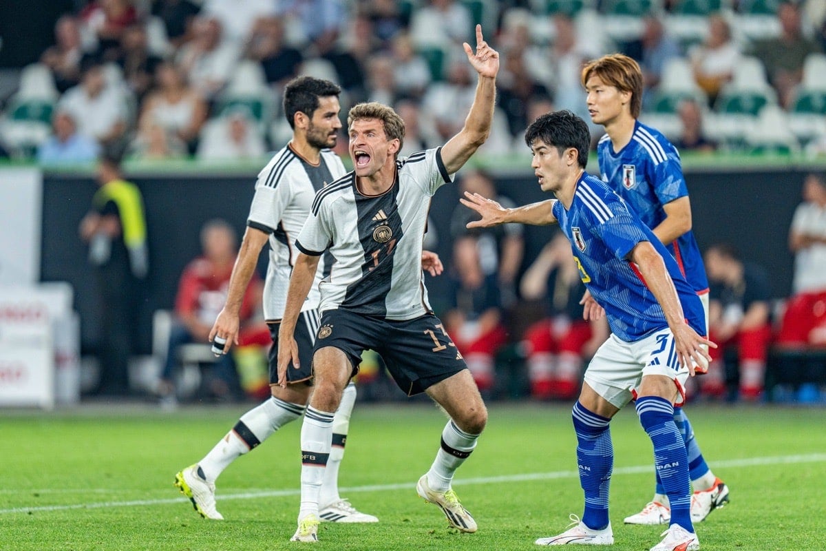 Thomas Müller Deutschland gestikuliert beim Länderspiel gegen Japan. Copyright: xEibner-Pressefoto/BahhoxKarax EP_GER