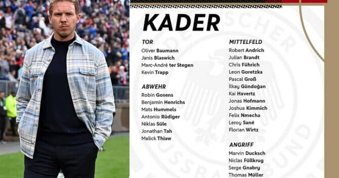 Das ist der aktuelle DFB Kader 2023