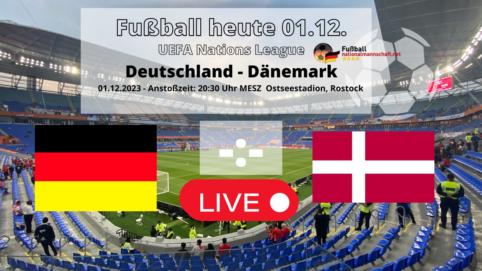 ZDF live heute * Aufstellung Frauen Deutschland Länderspiel gegen Dänemark