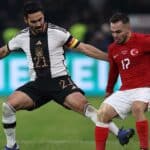 Der deutsche Mittelfeldspieler (21) Ilkay Gundogan während des internationalen Freundschaftsspiels zwischen Deutschland und der Türkei im Olympiastadion in Berlin am 18. November 2023, in Vorbereitung auf die UEFA Euro 2024 in Deutschland. (Foto: Ronny HARTMANN / AFP)