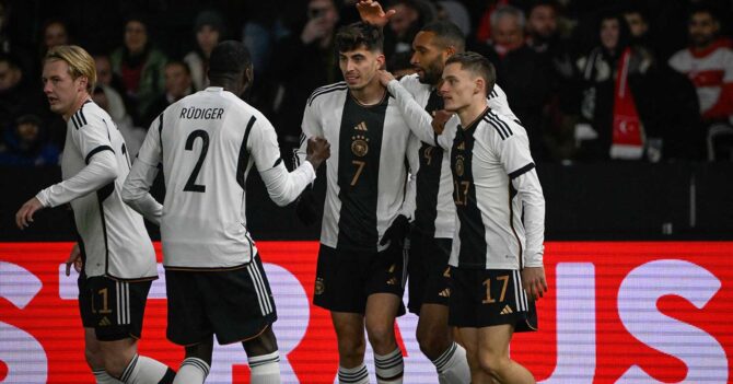 Kai Havertz während des Fußball-Länderspiels zwischen Deutschland und der Türkei im Olympiastadion in Berlin am 18. November 2023, in Vorbereitung auf die UEFA Euro 2024 in Deutschland. (Foto: Tobias SCHWARZ / AFP)