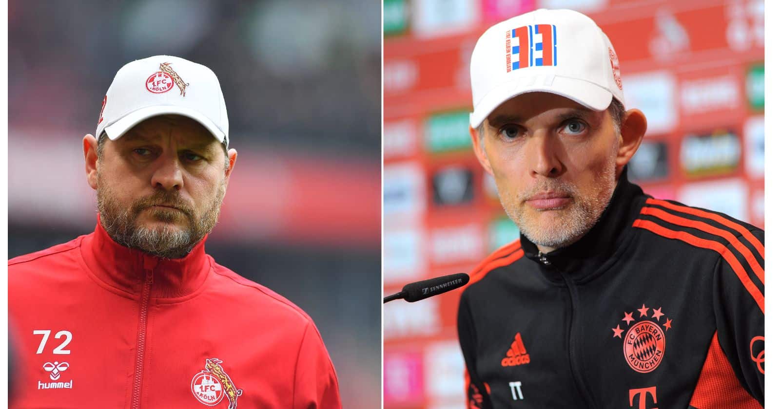 Fußball heute FC Bayern - 1. FC Köln : Tuchels Kritik des Spielplans nach der Länderspielpause - Baumgartner und Tuchel (Foto Depositphotos)