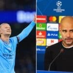 CL heute: RB Leipzigs Kampf um Wiedergutmachung in Manchester - Haaland und Guardiola (Foto AFP)