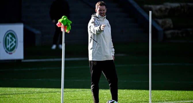 Bundestrainer Julian Nagelsmann beim DFB-Training(Photo by Kirill KUDRYAVTSEV / AFP)