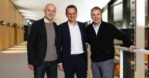 Bernd Neuendorf (DFB-Praesident), Andreas Rettig (DFB-Geschaeftsfuehrer) und Joti Chatzialexiou (Sportlicher Leiter DFB), Foto: Thomas Boecker/DFB