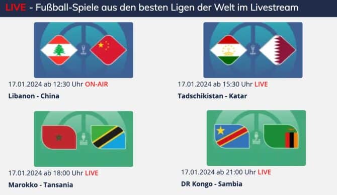 Fußball heute am 17.1.: Wer spielt heute beim Africa Cup & Asien Cup?