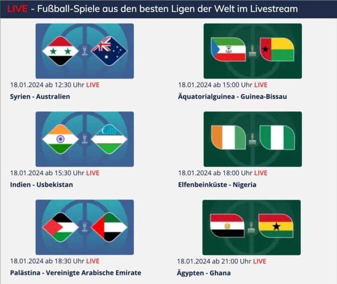 Fußball heute am 18.01.: Wer spielt heute beim Africa Cup & Asien Cup?