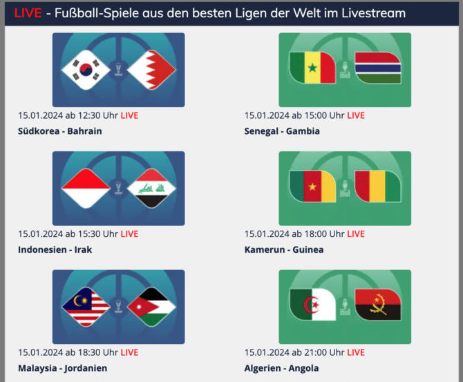 Wie kann ich die Spiele im TV oder Livestream anschauen? 