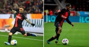 Bayer Leverkusen die beste Flügelzange Europas: Frimpong & Grima (Fotos Depositphotos.com)