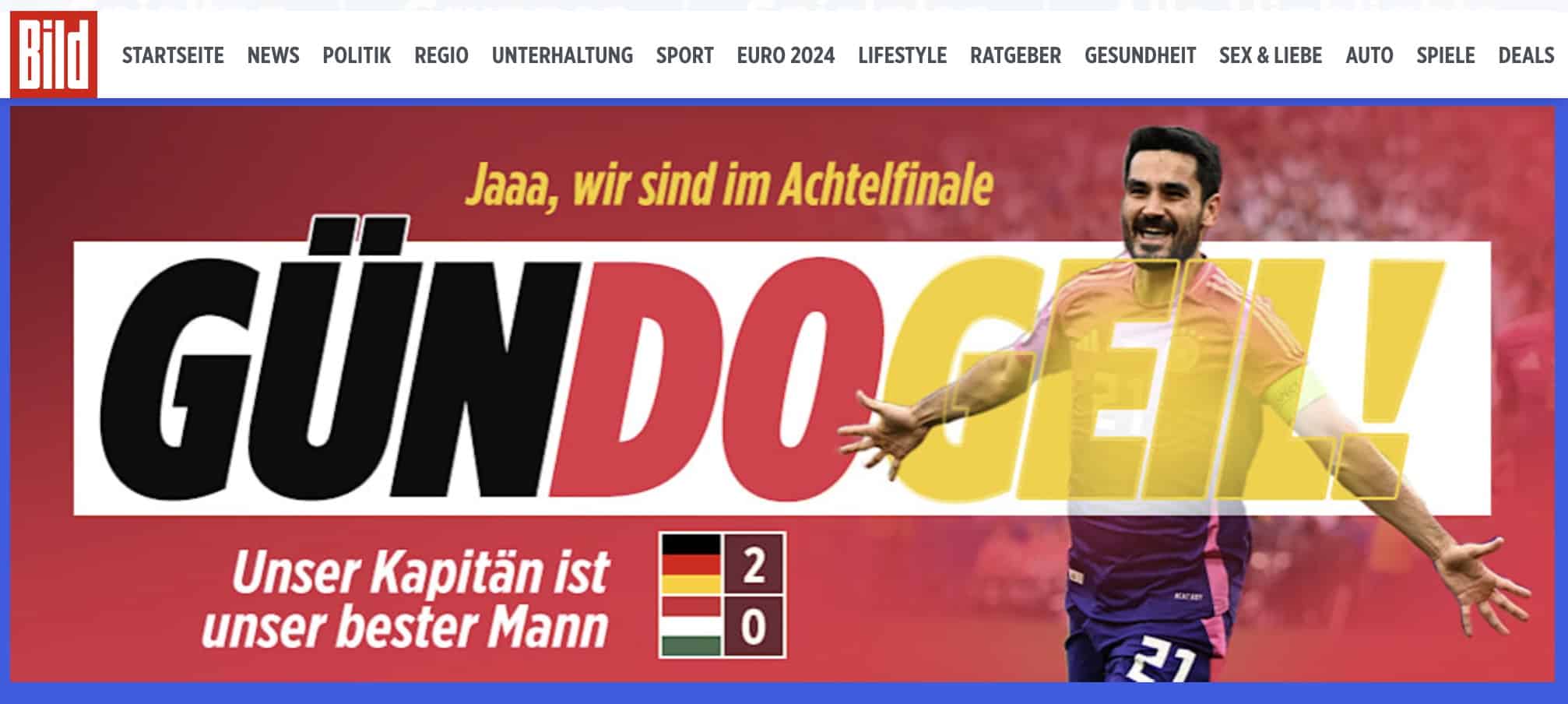 Jaa, wir sind im AchtelfinaleGÜNDOGEIL! Unser Kapitän ist unser bester Mann