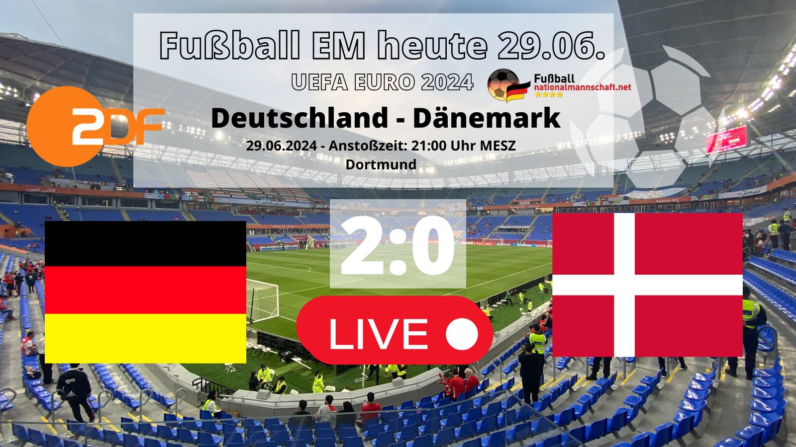 Fußball EM Spiele heute am 29.06. * Deutschland-Ergebnis 2:0 * Wer spielt  heute bei der EM 2024?