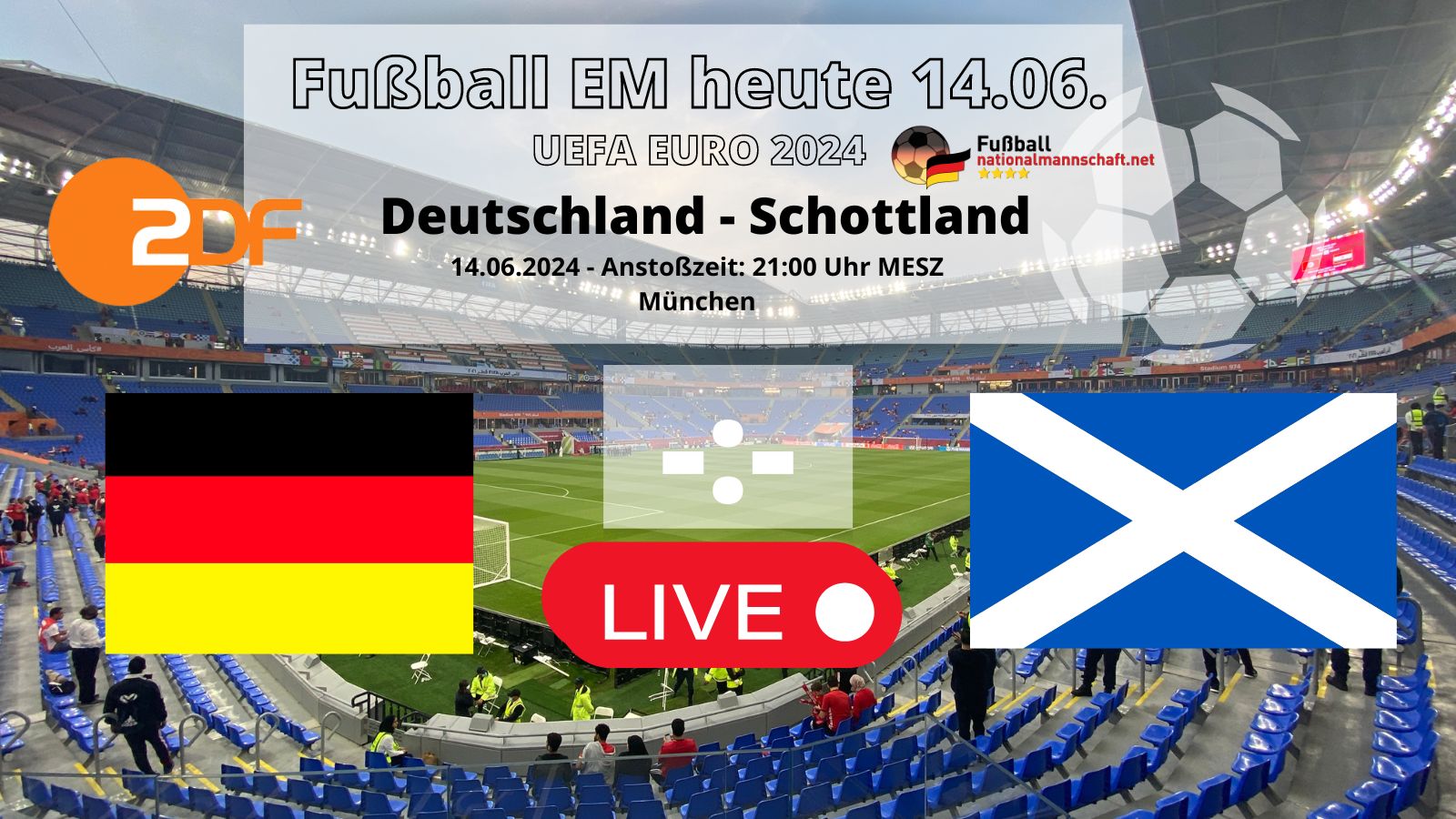 Fußball heute ZDF live Deutschland Schottland live im TV