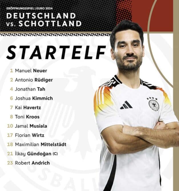 Offizielle Aufstellung Fussball heute: EM Eröffnungsspiel Deutschland - Schottland