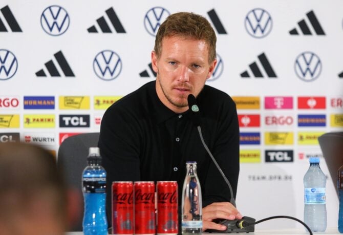Bundestrainer Julian Nagelsmann auf der DFB Pressekonferenz im Juni 2024 — Foto von katatonia82 / Depositphotos.com