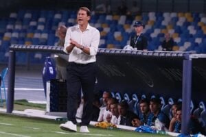 Rudi Garcia, hier noch Trainer von Napoli, während des Spiels der italienischen Serie A zwischen Napoli und Sassuolo (Endergebnis: Napoli 2, Sassuolo 0), das im Stadion Diego Armando Maradona stattfand. (Foto Depositphotos.com)
