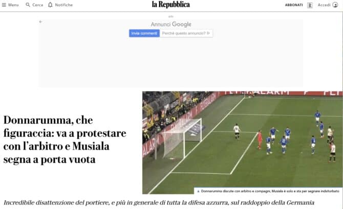 La repubblica: Donnarumma, was für eine Blamage!