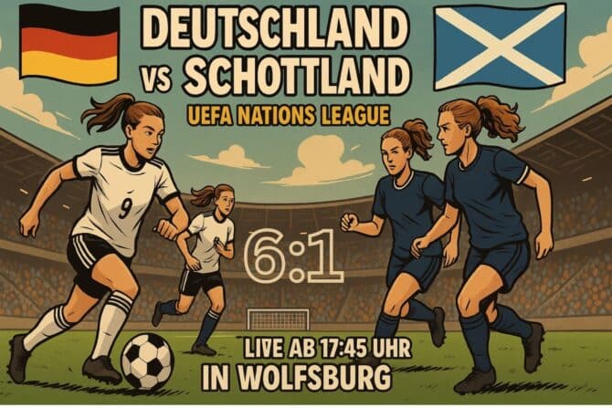 DFB Frauenfußball heute Ergebnis: 6:1 für Deutschland gegen Schottland