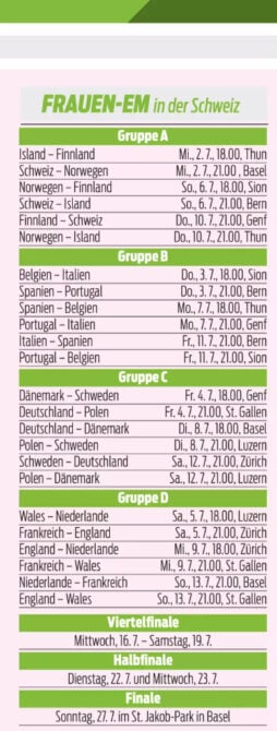 EM Spielplan 2025