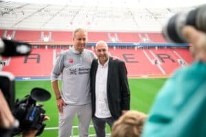 Kasper Hjulmand wird als neuer Leverkusen Trainer in der BayArena präsentiert (Foto Depositphotos.com).