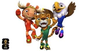 Mit einem Elch, einem Jaguar und einem Weißkopfseeadler schicken Kanada, Mexiko und die USA jeweils ein tierisches Maskottchen ins Rennen.