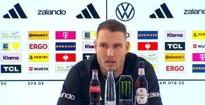 David Raum von RB Leipzig auf der DFB Pressekonferenz