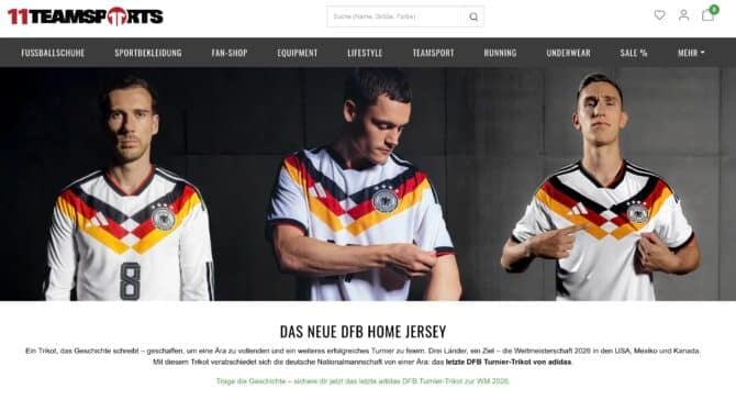 Das neue DFB Trikot ist schon bei 11teamsports zu kaufen! So sieht es aus!