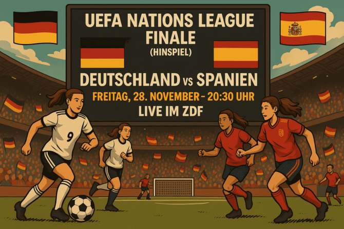 Fußball heute live - Wer überträgt das Frauen Länderspiel Deutschland gegen Spanien am Freitag, 28.11.2025?