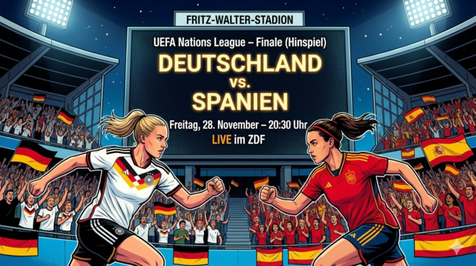 Fußball heute live - Wer überträgt heute das Frauen Länderspiel Deutschland gegen Spanien?