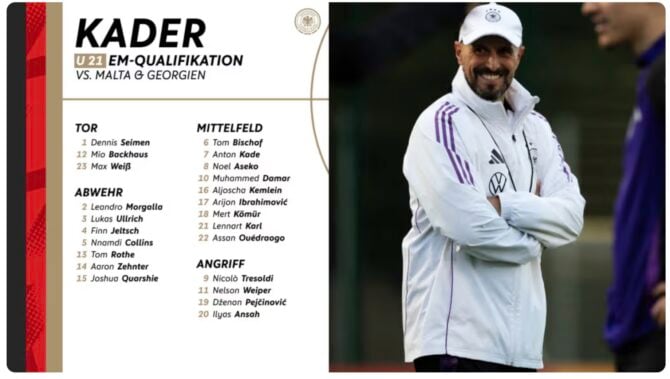 U21 Nationalmannschaft: Di Salvo setzt auf Neuling Lennart Karl