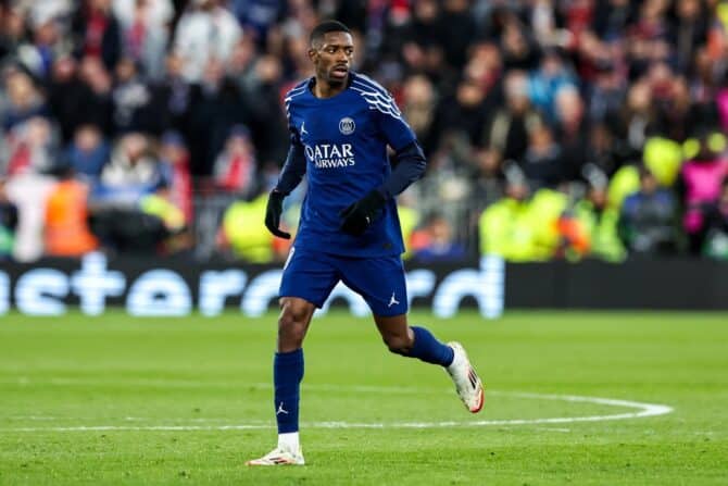 Ousmane Dembele von Paris Saint-Germain in Aktion während des Achtelfinalspiels der UEFA Champions League zwischen Liverpool und Paris Saint-Germain im Anfield Stadium, Liverpool, Vereinigtes Königreich, am 11. März 2025(Foto: Mark Cosgrove/News Images)