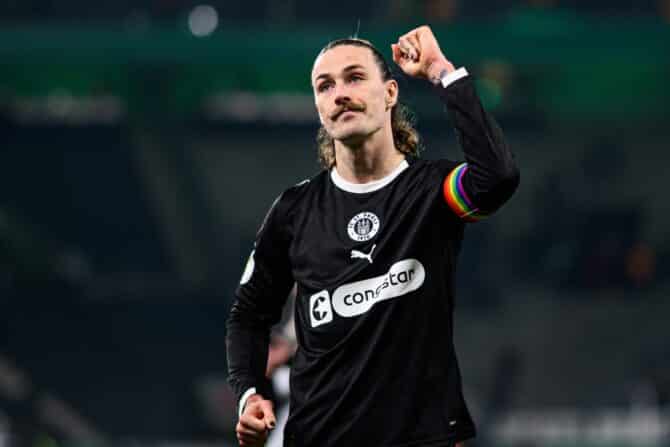 St. Pauli Kapitän Jackson Irvine ind er Bundesliga (Foto Depositphotos.com)
