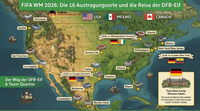 WM 2026 Austragungsorte, Stadien und Spielorte - Wo wird die WM 2026 gespielt?