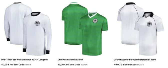 Retrotrikots sind ebenfalls reduziert