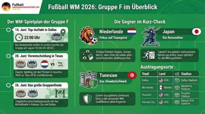 WM Infografik: Alles, was du über die deutsche WM 2026 Gruppe F wissen musst!