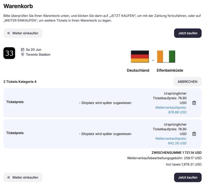 Wie groß ist die Nachfrage der deutschen WM-Spiele?