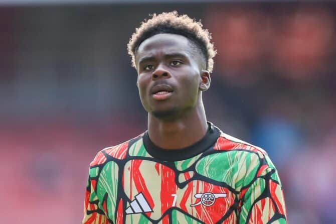 Bukayo Saka vom FC Arsenal(Photo by Izzy Poles/News Images)