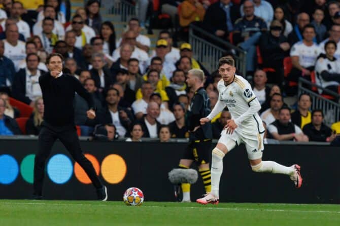 Fede Valverde beim Champions-League-Finale 2024 zwischen Borussia Dortmund und Real Madrid. (Copyright Depositphotos.com)