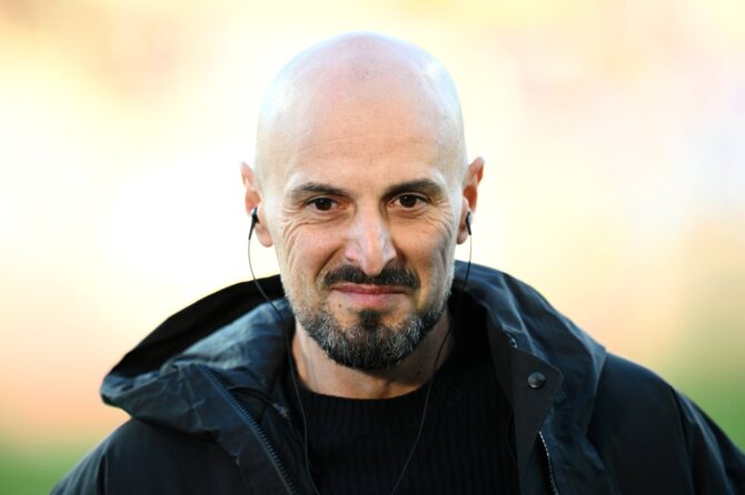 Antonio Di Salvo, Cheftrainer der deutschen U21-Nationalmannschaft, vor dem UEFA U21-EM-Qualifikationsspiel gegen Nordirland U21 im Eintracht-Stadion in Braunschweig am 27. März 2026. Stuart Franklin / Getty Images