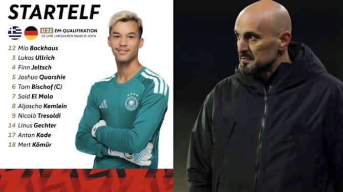 Aufstellung heute der U21 Nationalmannschaft