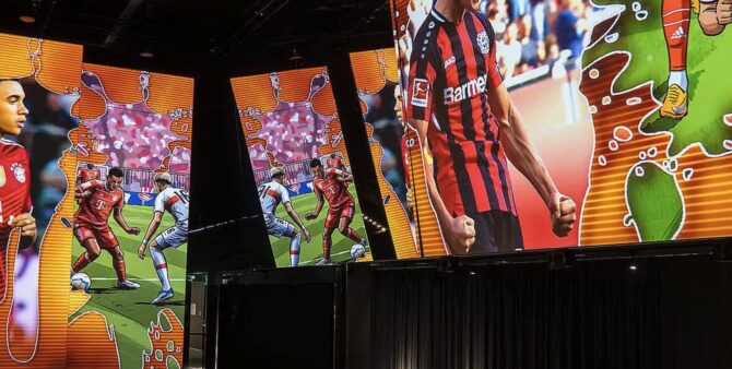 Das Deutsche Fußballmuseum in Dortmund eröffnet die Blockbuster-Ausstellung SUPERHEROES – mit großformatigen LED-Screens und spektakulären Inszenierungen rund um die Stars Jamal Musiala und Florian Wirtz im Mittelpunkt.