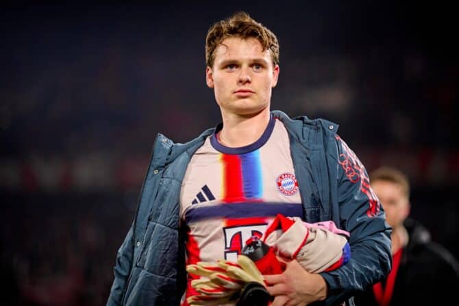 Bayerns Torhüter Jonas Urbig in der Bundesliga 2026 (Foto Depositphotos.com)