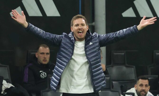 Julian Nagelsmann im März 2025 gegen Italien in Mailand (Foto Depositphotos.com)