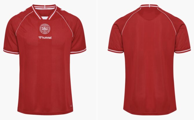 Dänemark spielt schon seit vielen Jahren in roten Hummel Trikots, so auch 2026.