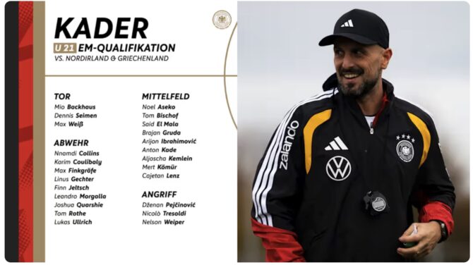Deutsche Nationalmannschaft der U21: DFB Kader mit El Mala und drei Neuen (Foto: Thomas Böcker/DFB)