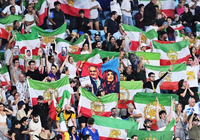 Fans des Iran beim Spiel der AFC Women's Asian Cup Australia 2026 zwischen dem Iran und den Philippinen im Gold Coast Stadium am 8. März 2026 in Gold Coast, Australien. Albert Perez / Getty Images AsiaPac via Getty Images
