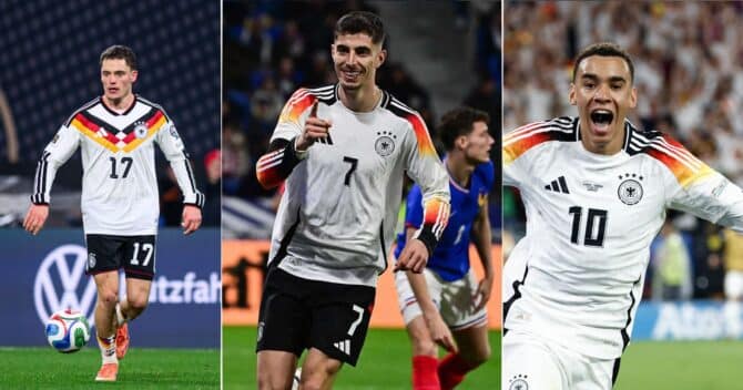 Deutschland bei der WM 2026: Wirtz, Musiala, Havertz (Fotos AFP)