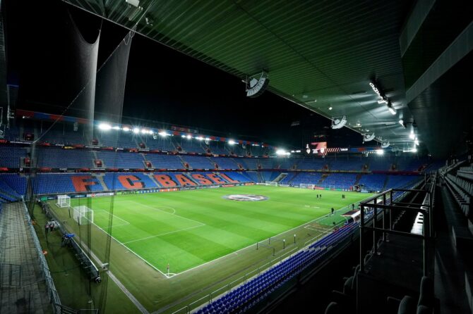 Blick in das St. Jakob-Park in Basel vor dem UEFA-Europa-League-Spiel der Gruppenphase zwischen dem FC Basel 1893 und dem FK Viktoria Pilsen am 29. Januar 2026. Foto: Daniela Porcelli / Getty Images