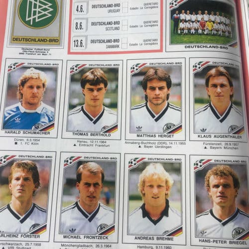 Der deutsche Kader im Panini Heft 1986