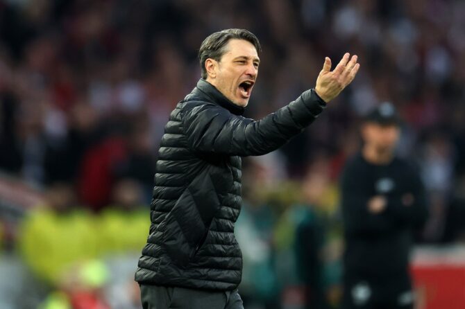 Niko Kovač, Cheftrainer von Borussia Dortmund, reagiert während des Bundesliga-Spiels zwischen dem VfB Stuttgart und Borussia Dortmund am 4. April 2026 in der MHPArena in Stuttgart. Foto: Alexander Hassenstein / Getty Images